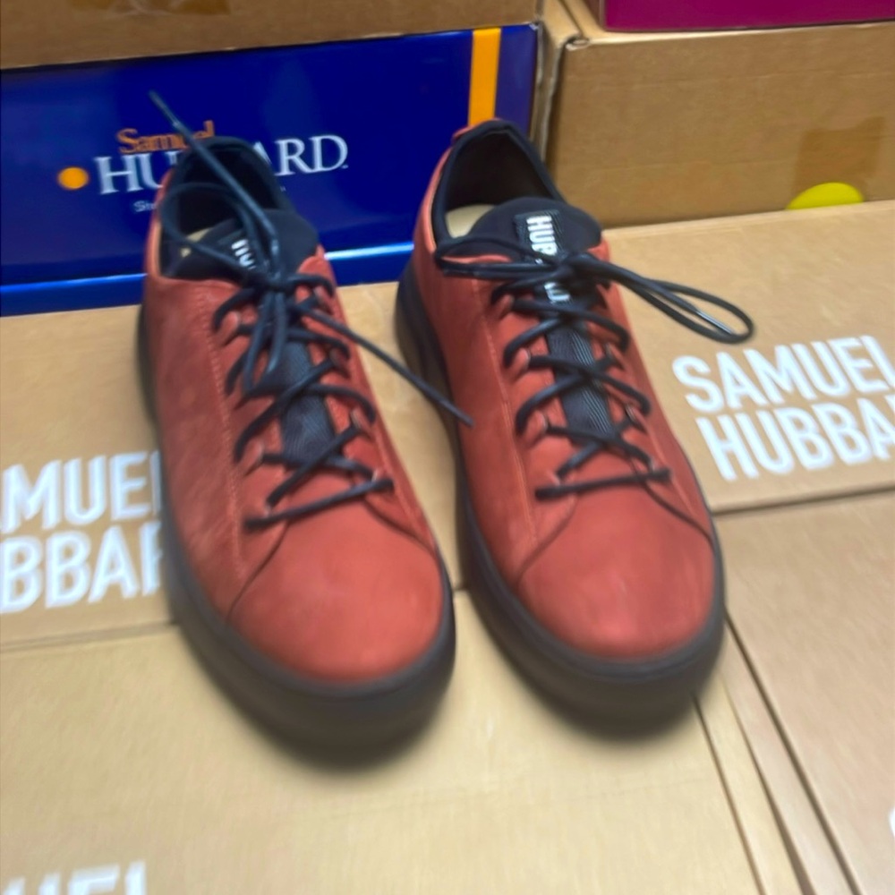 Flight Low-Top Samuel Hubbard Red Leather Sneaker (Rust Nubuck) Men’s 9.5 M